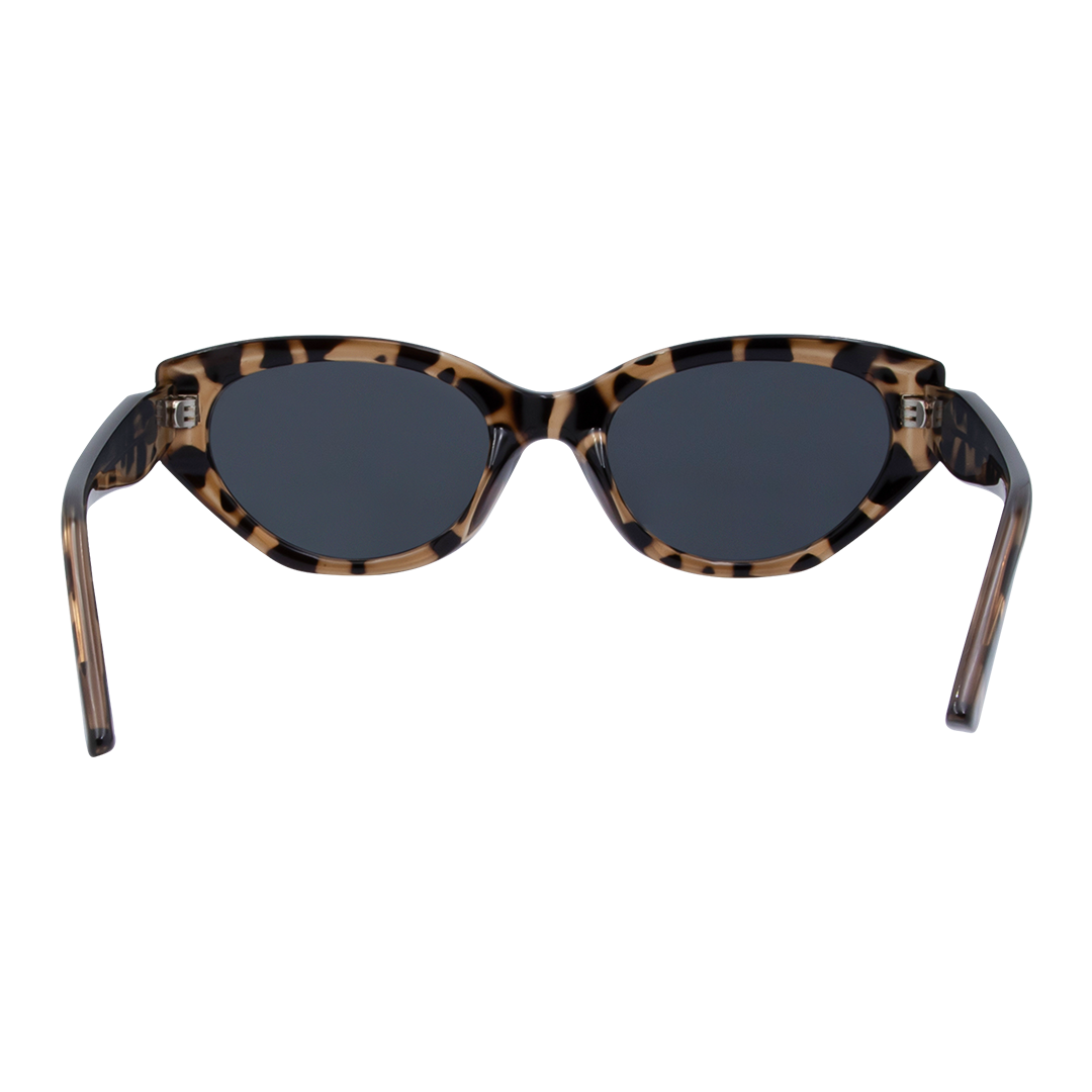 Blakey Oval Women's Sunglasses with Tortoise Shell Frame and Smoke Lens inside view