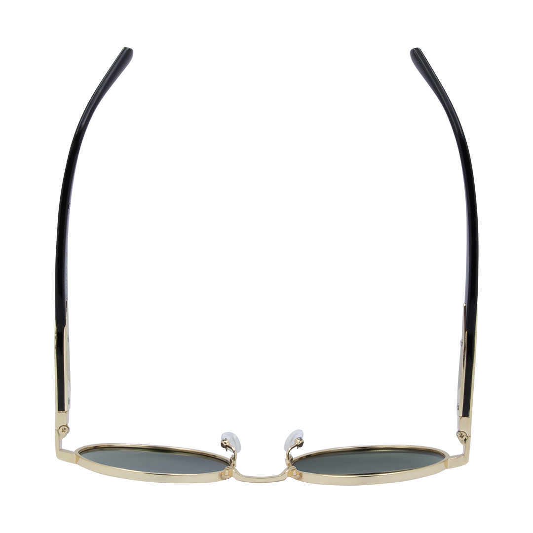 Brooklyn Oval Women's Polarised Sunglasses with Gold Metal Frame and G15 Lens top view