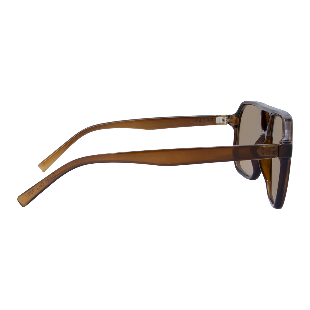 Delilah Aviator Women's Sunglasses with Brown Frame and Brown Lens right view