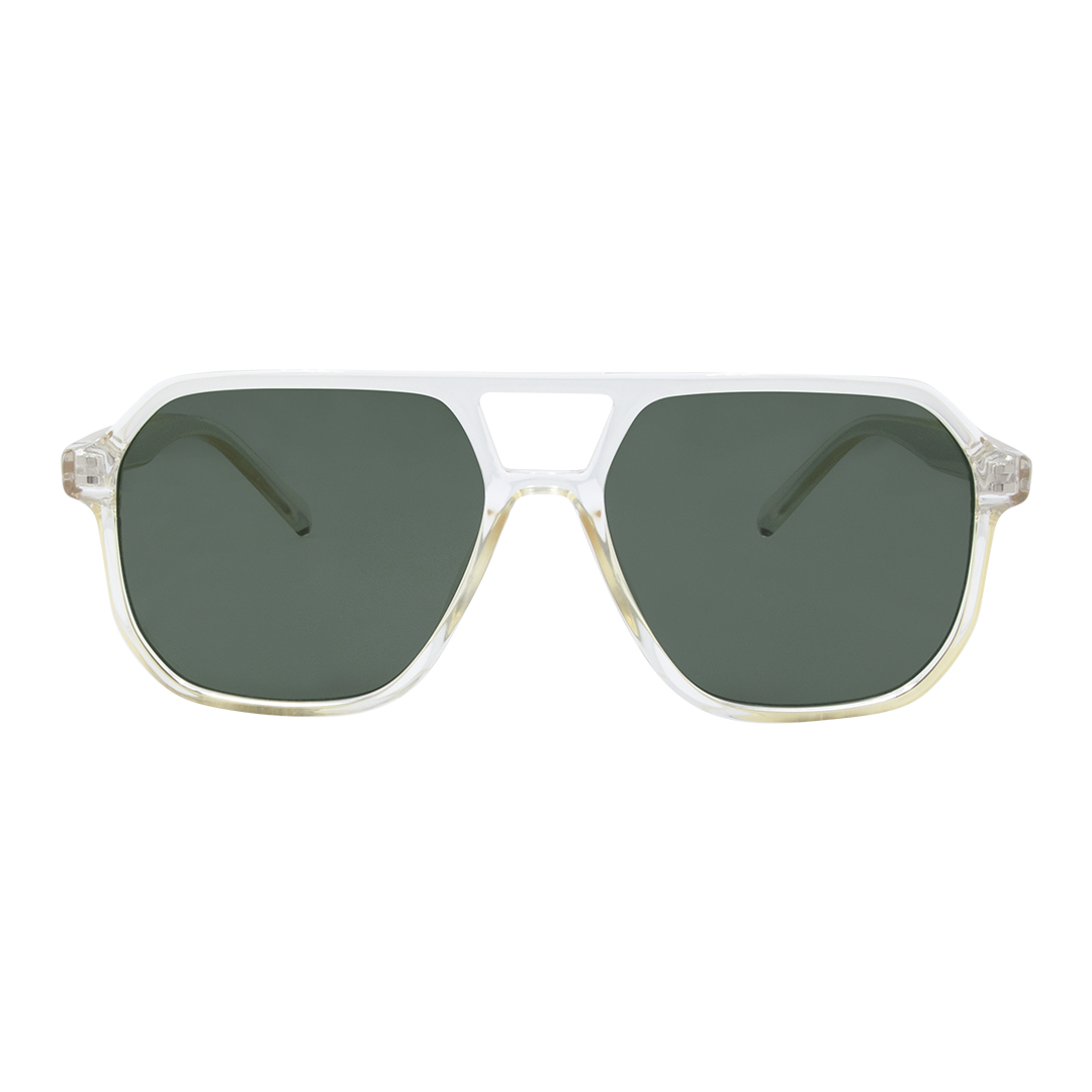 Delilah Champagne Green Aviator Women's Sunglasses front view