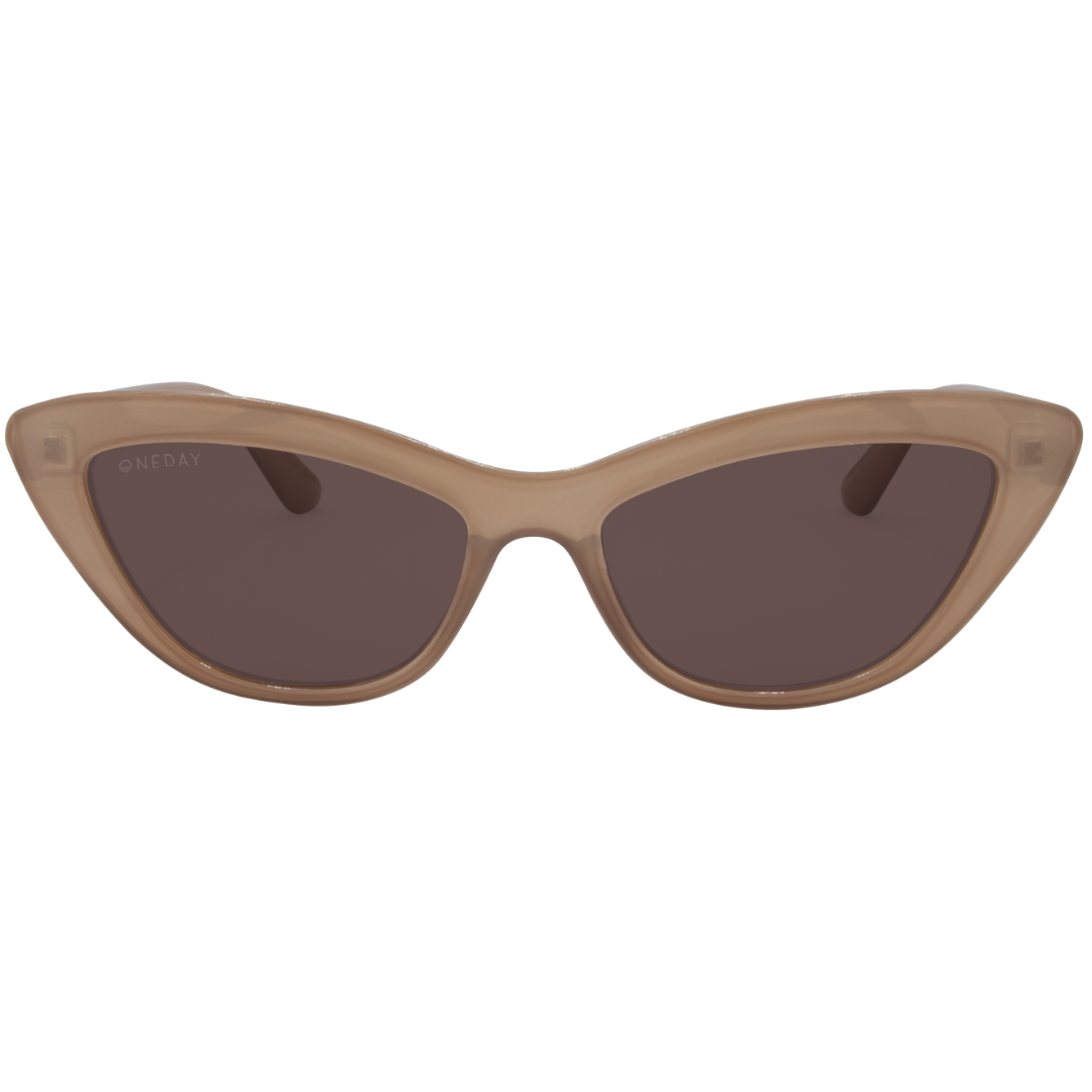 Desorbo Beige Brown Cats Eye Women's Sunglasses front view