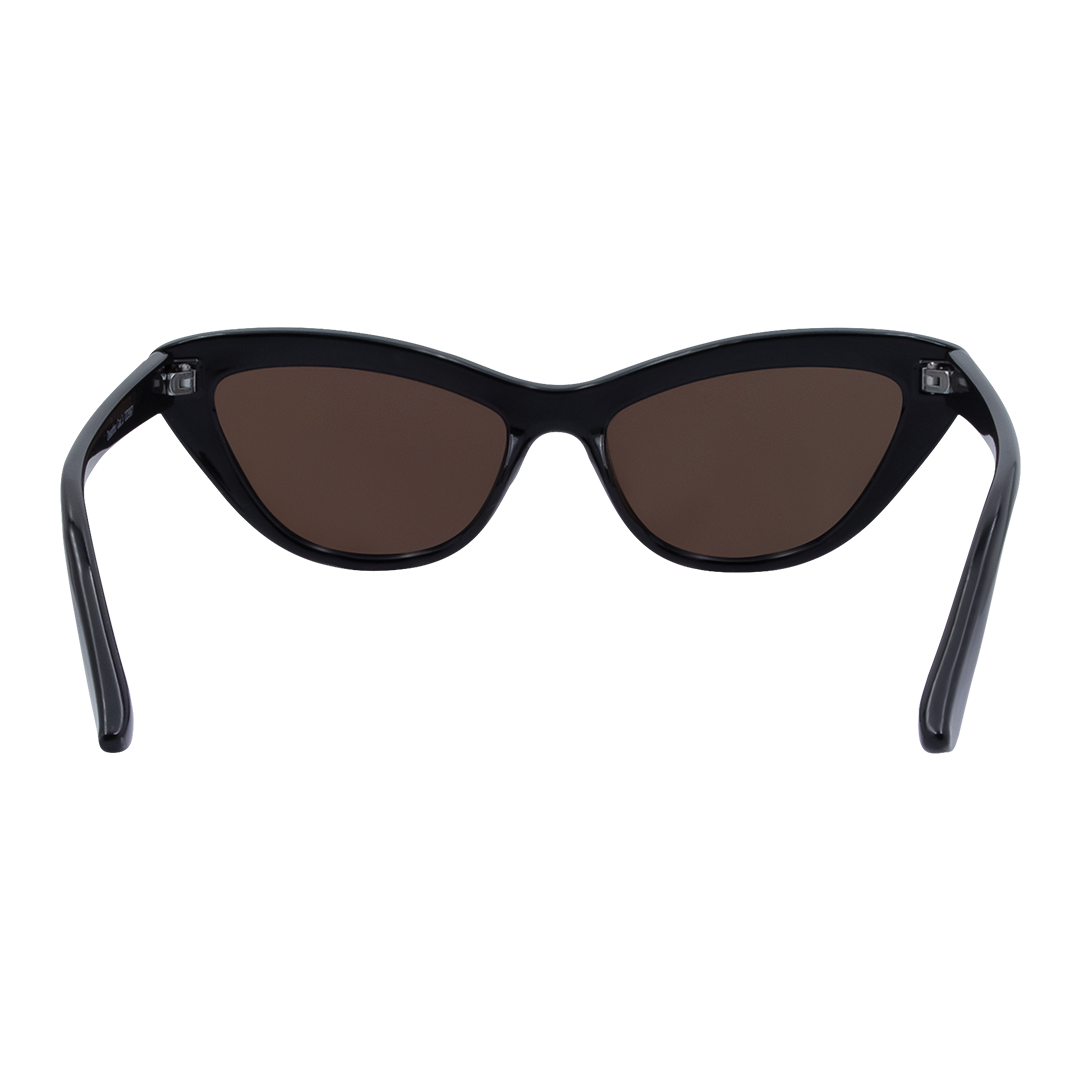Desorbo Cats Eye Women's Sunglasses with Black Frame and Brown Lens inside view