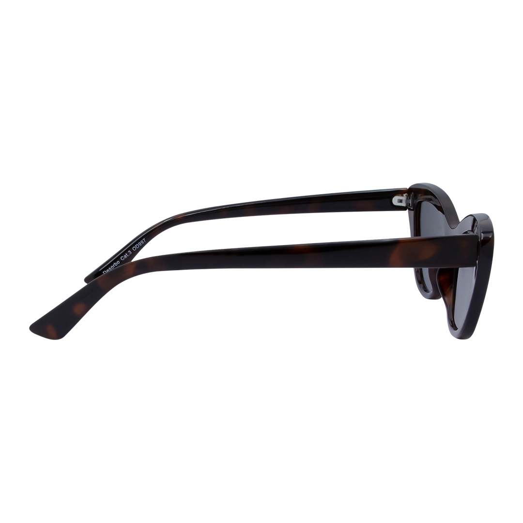 Desorbo Cats Eye Women's Sunglasses with Tortoise Shell Frame and Smoke Lens right view