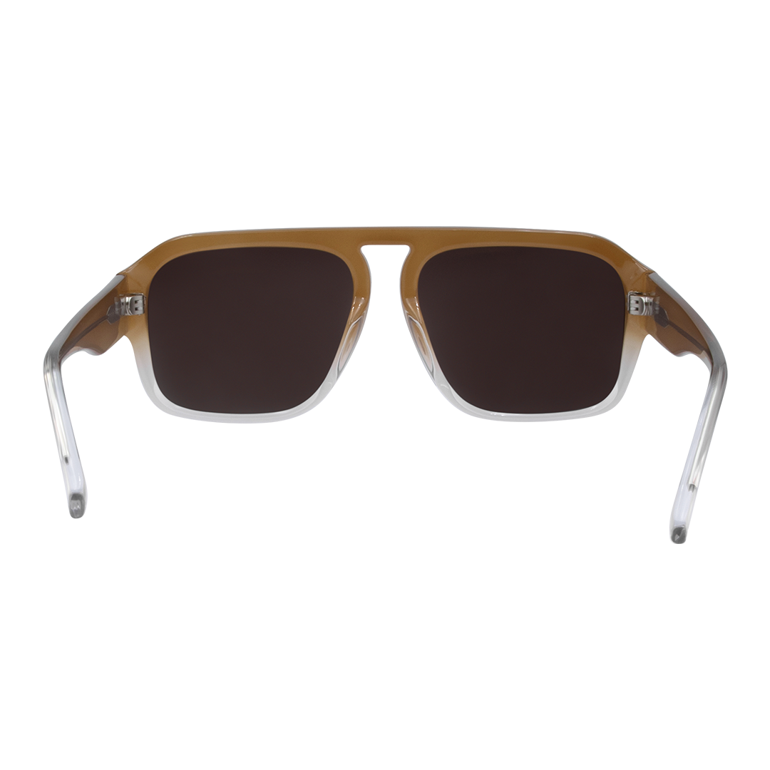 Florence Aviator Women's Sunglasses with Beige Frame and Brown Polarised Lens inside view