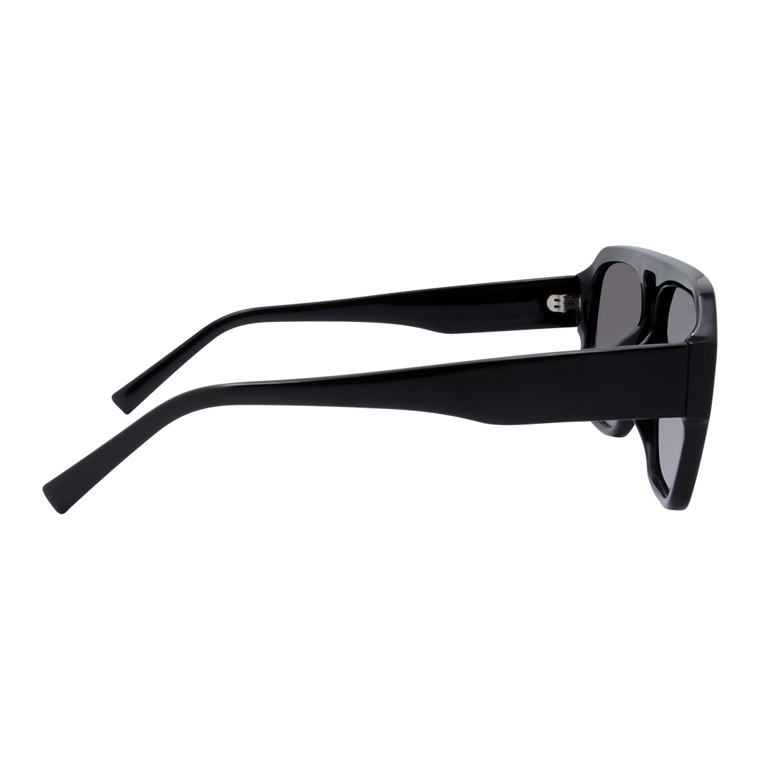 Florence Aviator Women's Sunglasses with Black Frame and Brown Polarised Lens right view