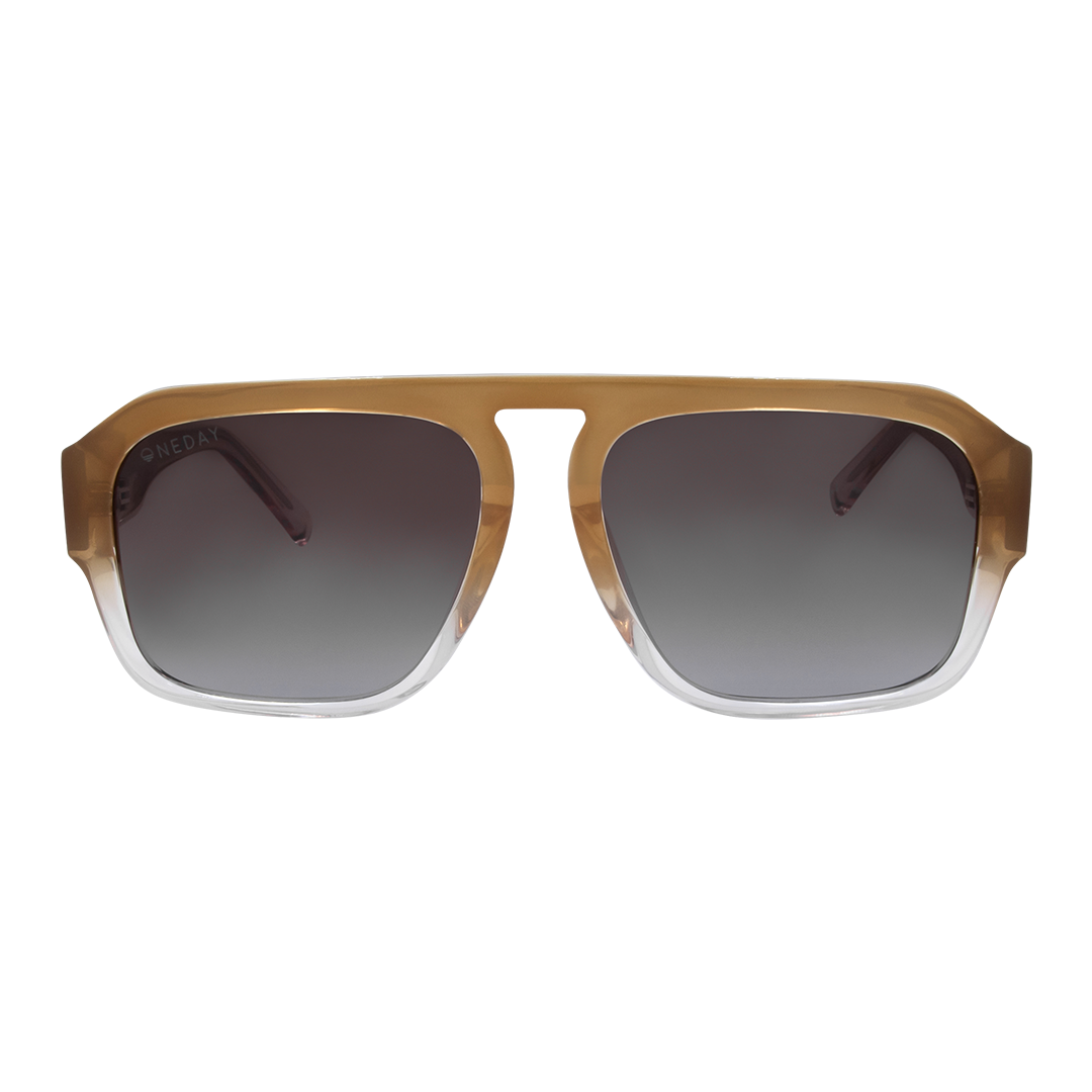 Florence Beige Brown Aviator Women's Polarised Sunglasses front view