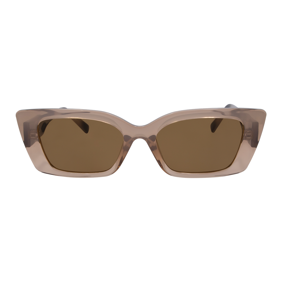 Juniper Beige Brown Rectangle Women's Sunglasses front view