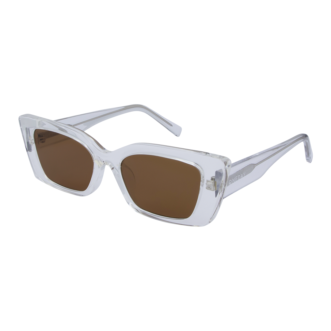 Juniper Crystal Clear Brown Rectangle Women's Sunglasses