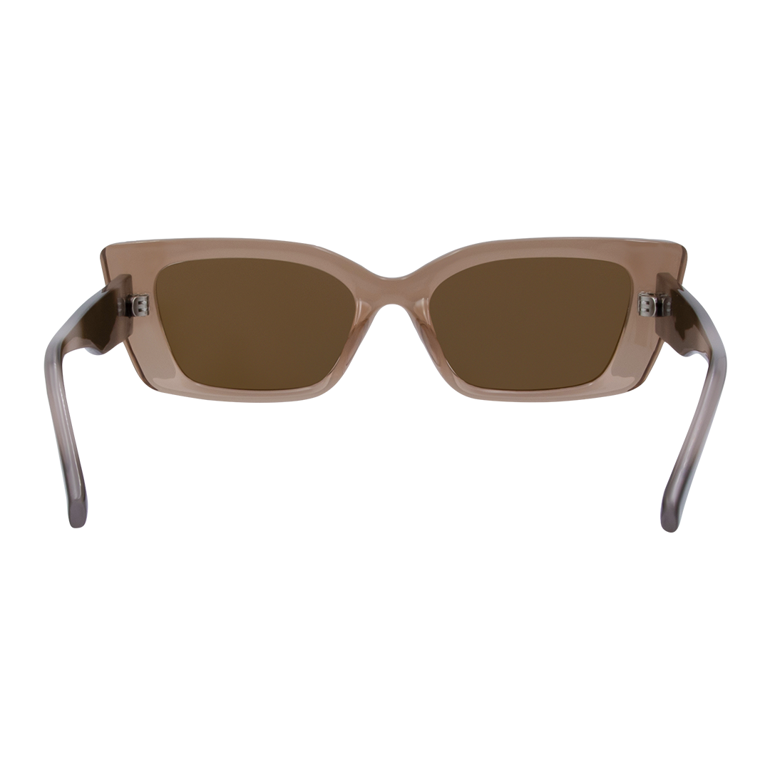 Juniper Rectangle Women's Sunglasses with Beige Frame and Brown Lens inside view
