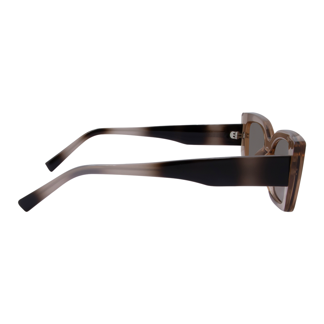 Juniper Rectangle Women's Sunglasses with Beige Frame and Brown Lens right view