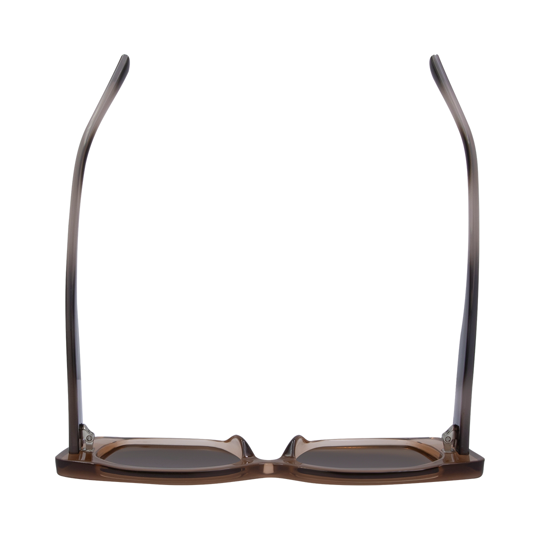 Juniper Rectangle Women's Sunglasses with Beige Frame and Brown Lens top view