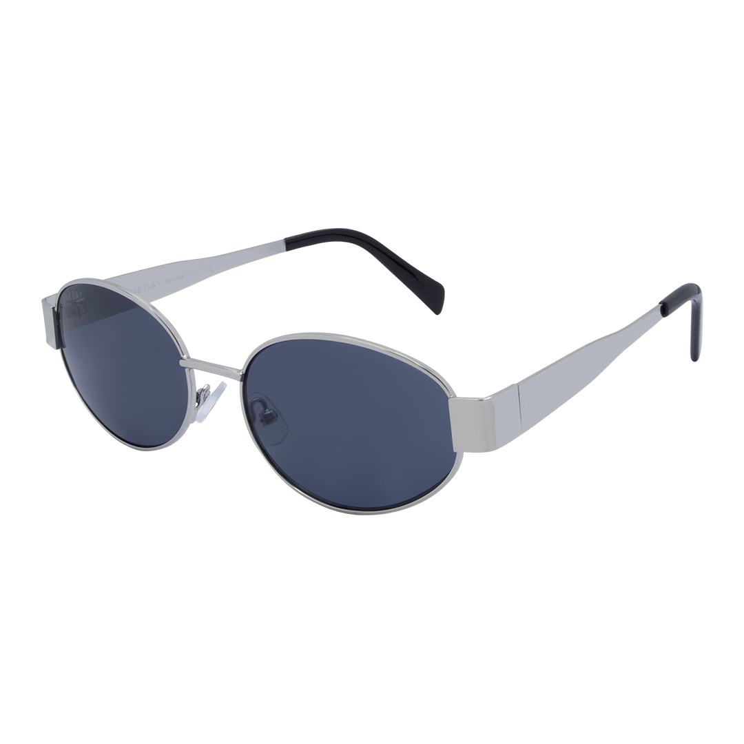 Kendall Silver Smoke Oval Women's Metal Sunglasses