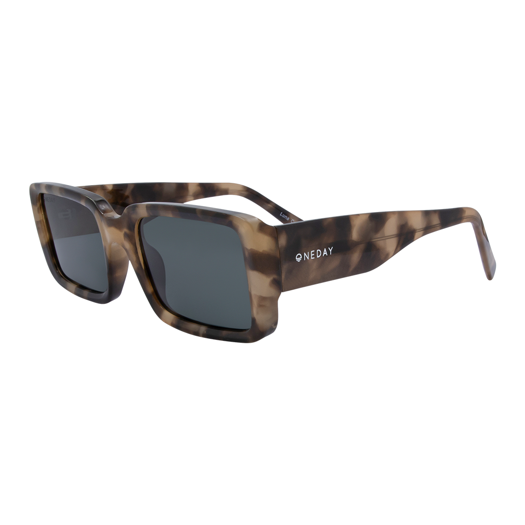 Luna Rectangle Women's Sunglasses with Tortoise Shell Frame and G15 Polarised Lens front left view