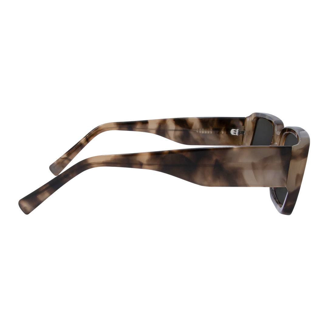 Luna Rectangle Women's Sunglasses with Tortoise Shell Frame and G15 Polarised Lens right view