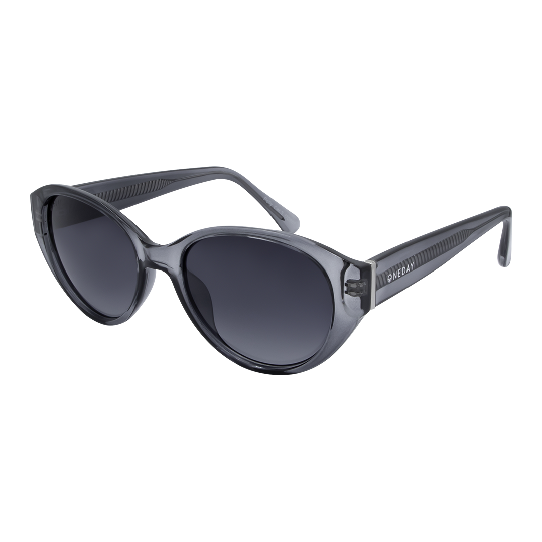 Polly Black Smoke Oval Women's Polarised Sunglasses