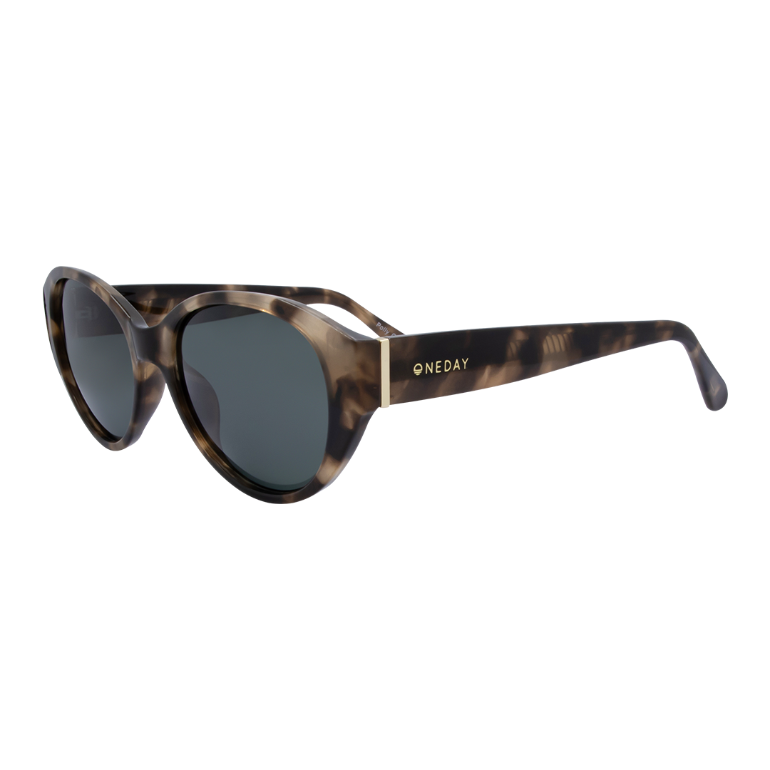 Polly Oval Women's Sunglasses with Tortoise Shell Frame and G15 Polarised Lens front left view