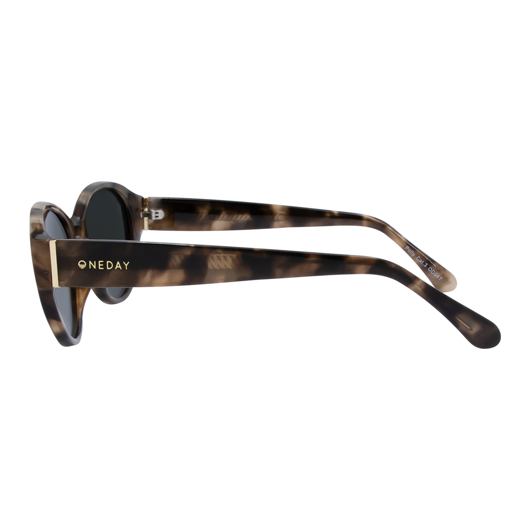 Polly Oval Women's Sunglasses with Tortoise Shell Frame and G15 Polarised Lens left view