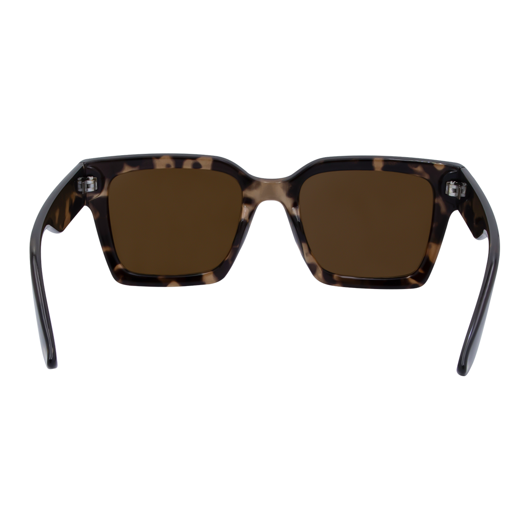 Rhodes Square Women's Sunglasses with Tortoise Shell Frame and Brown Lens inside view