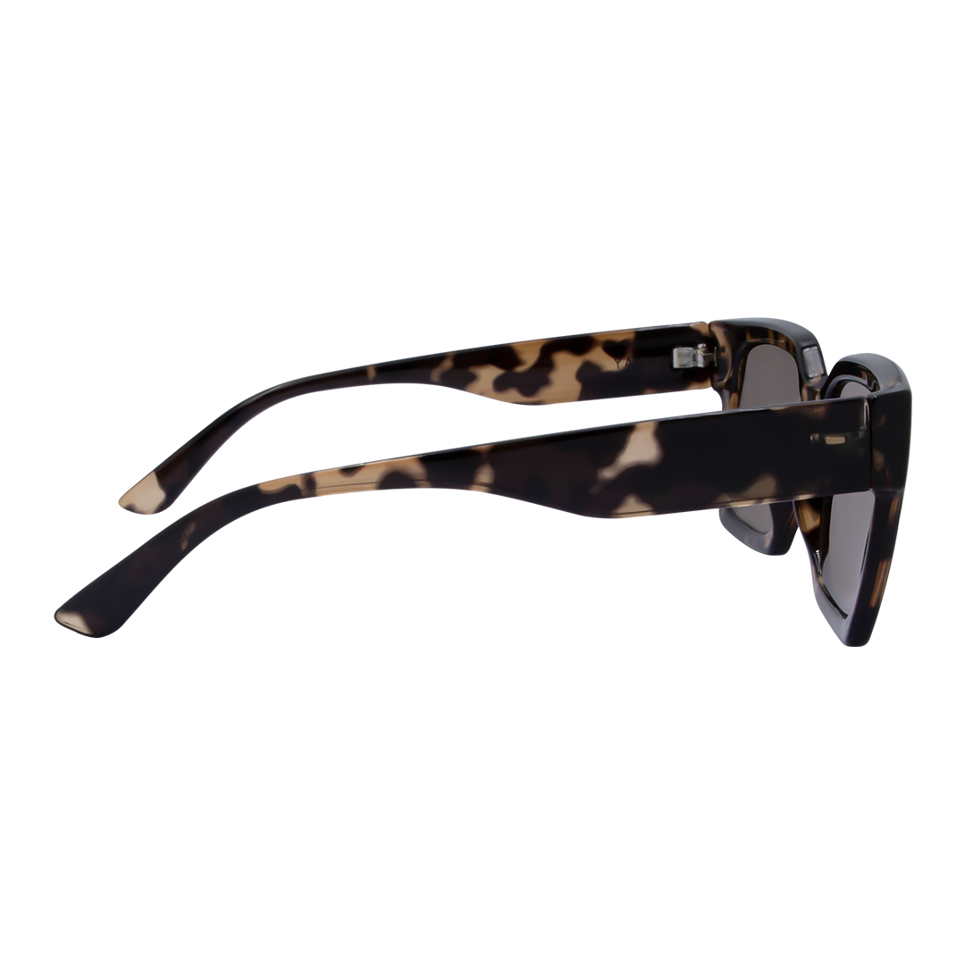 Rhodes Square Women's Sunglasses with Tortoise Shell Frame and Brown Lens right view