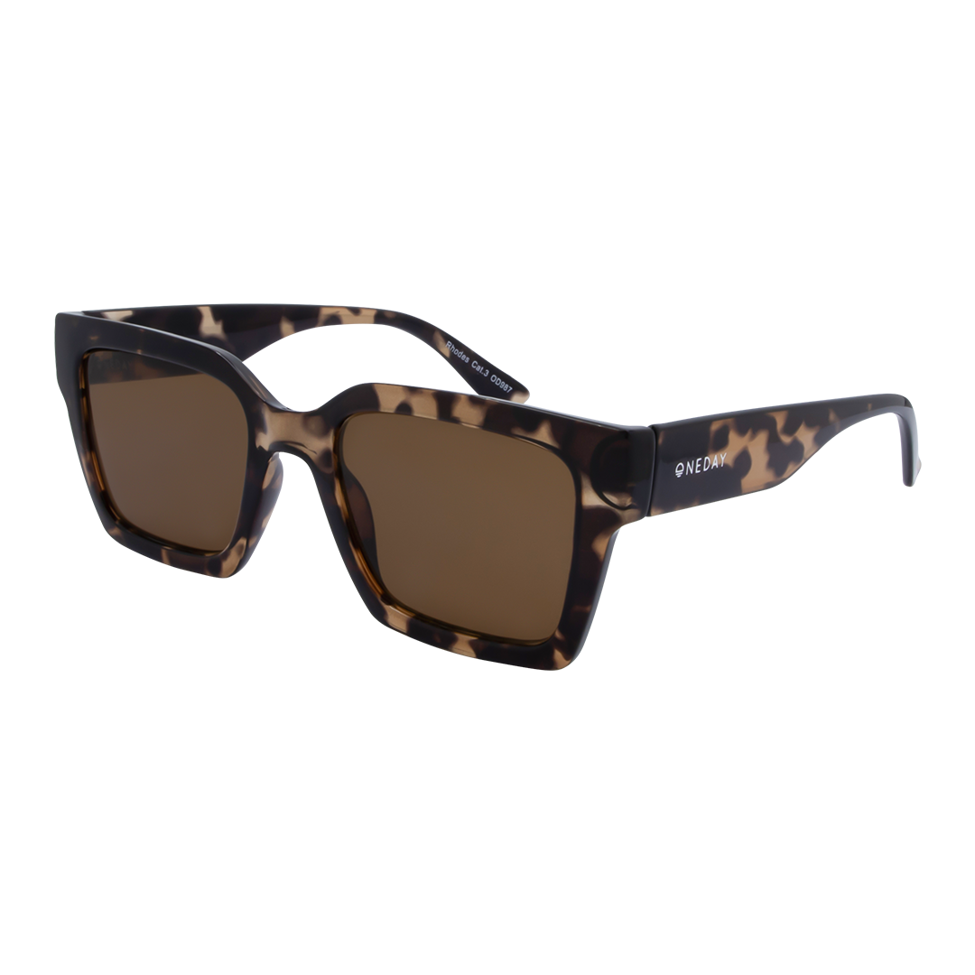 Rhodes Tortoise Shell Brown Square Women's Sunglasses