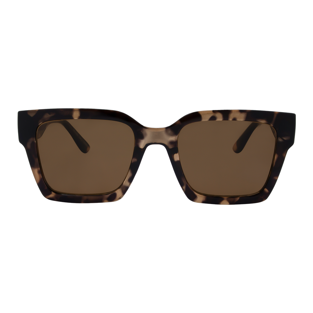 Rhodes Tortoise Shell Brown Square Women's Sunglasses front view