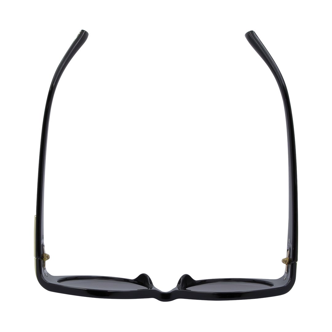 Sofia Oval Women's Sunglasses with Black Frame and Smoke Lens top view