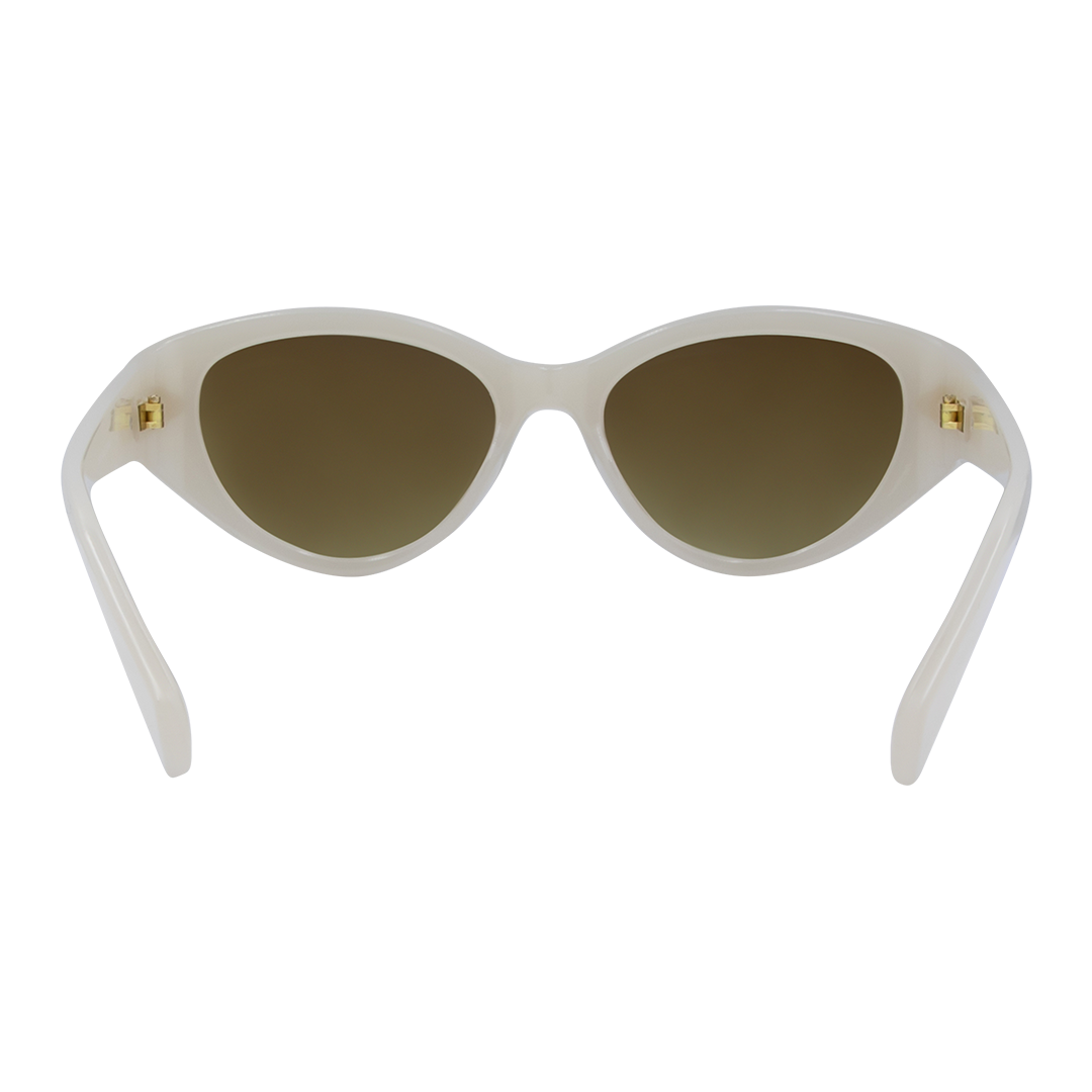 Sofia Oval Women's Sunglasses with Cream White Frame and Brown Lens inside view