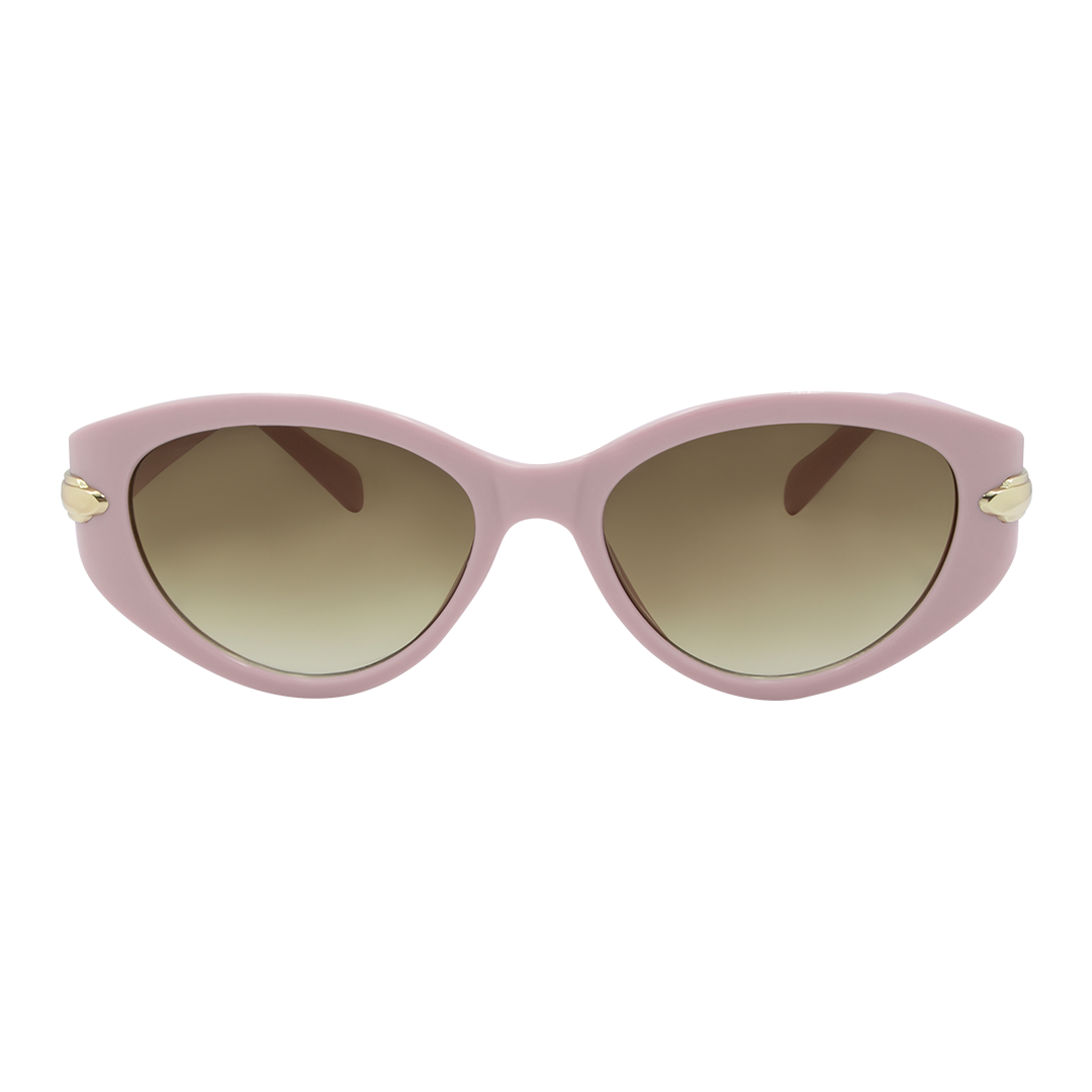 Sofia Pink Brown Oval Women's Sunglasses front view