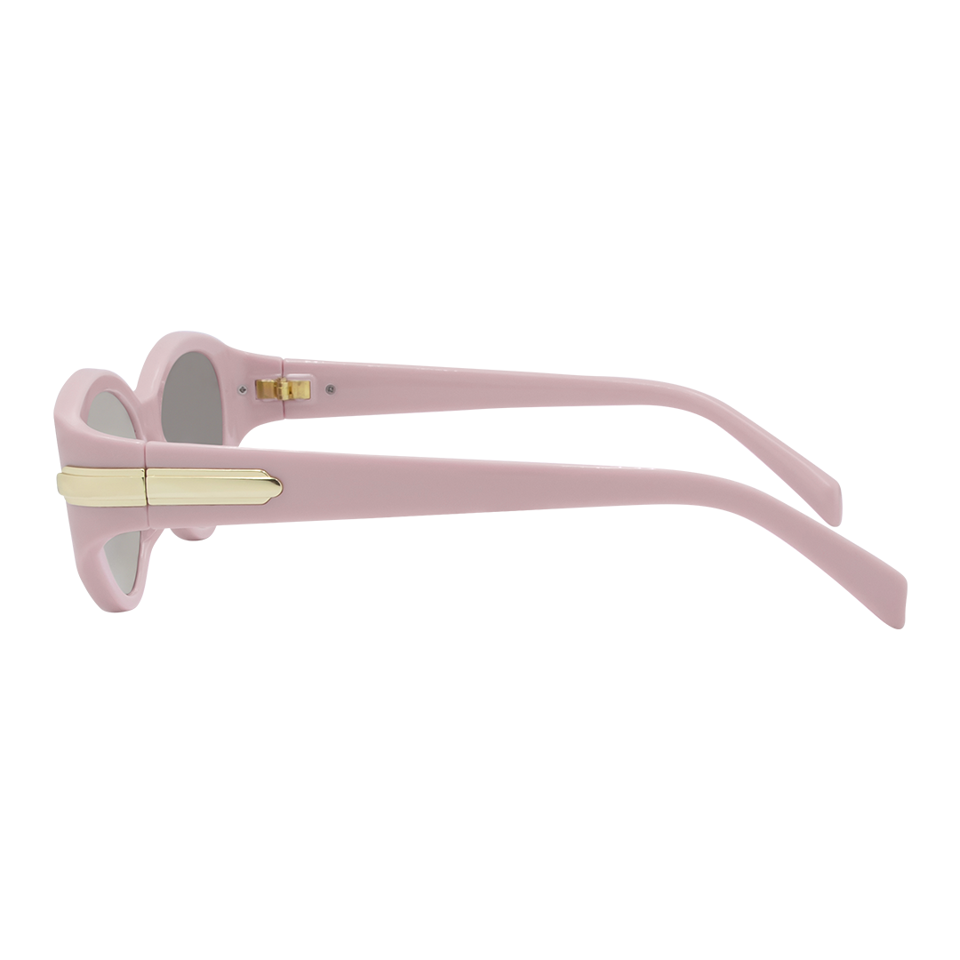 Sofia Pink Brown Oval Women's Sunglasses left view