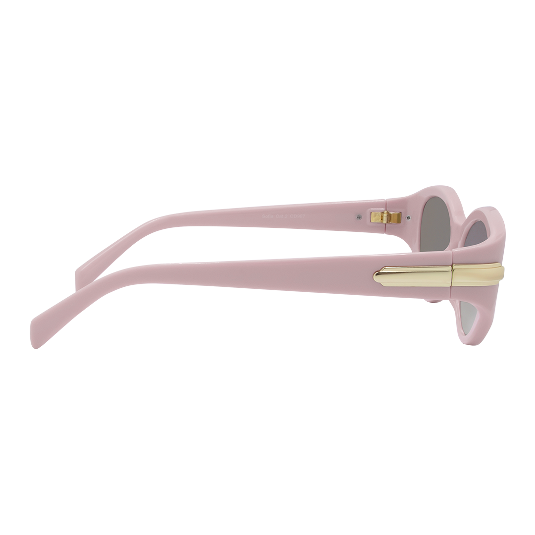 Sofia Pink Brown Oval Women's Sunglasses right view