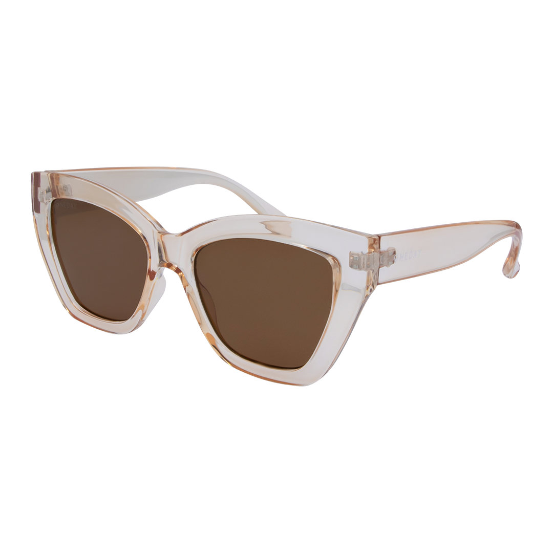 Winona Beige Brown Cats Eye Women's Sunglasses