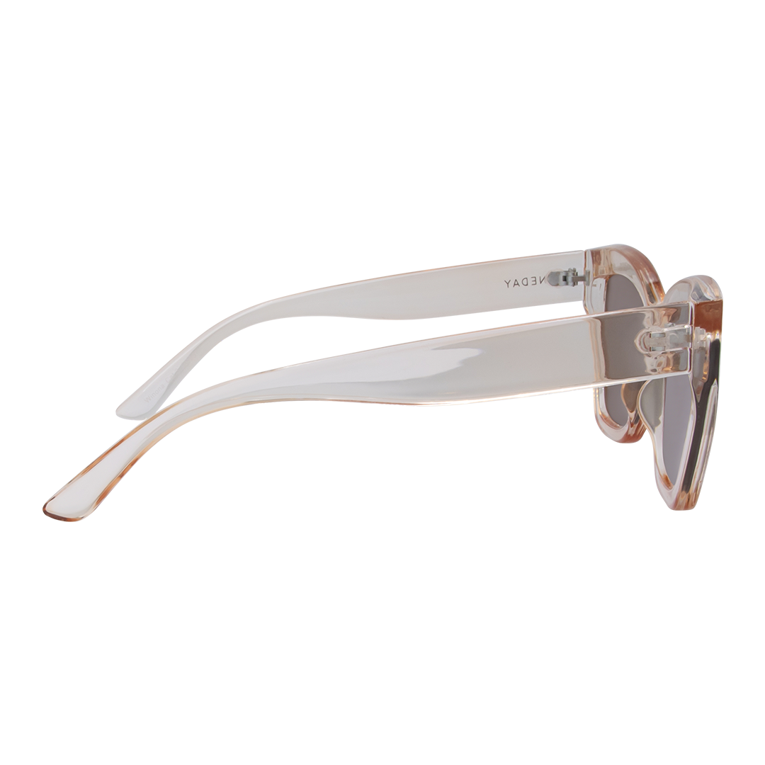 Winona Cats Eye Women's Sunglasses with Beige Frame and Brown Lens right view