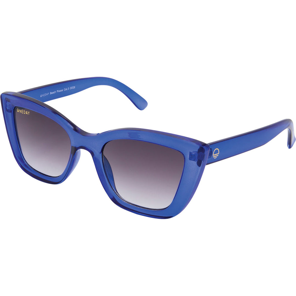 Beach Please Blue Smoke Gradient UV400 Women's Sunglasses Oneday