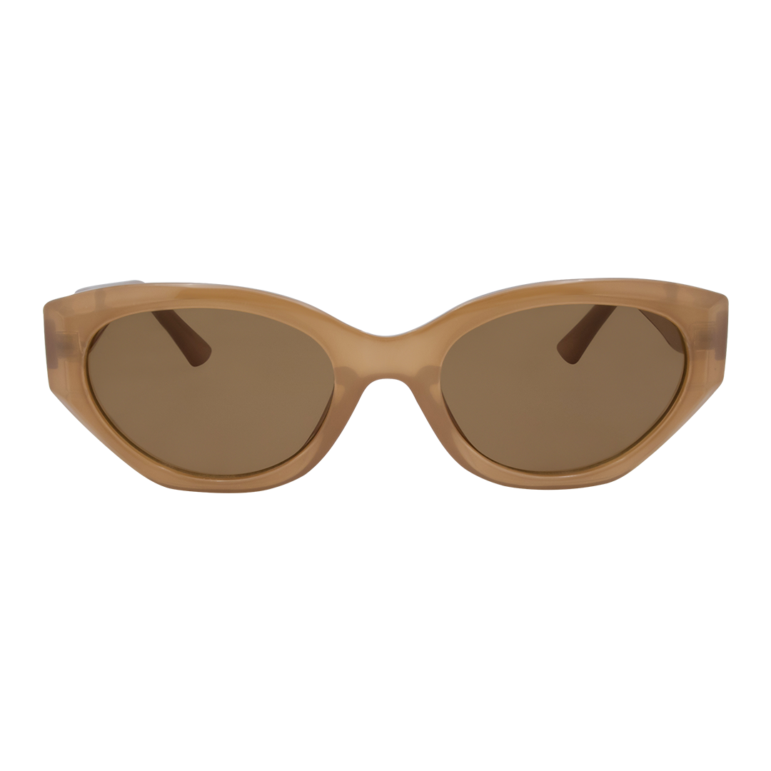 Blakey Brown Oval Women's Sunglasses front view