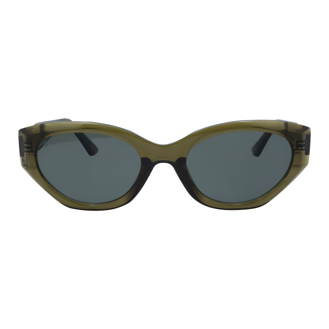 Blakey Olive Green Oval Women's Sunglasses front view