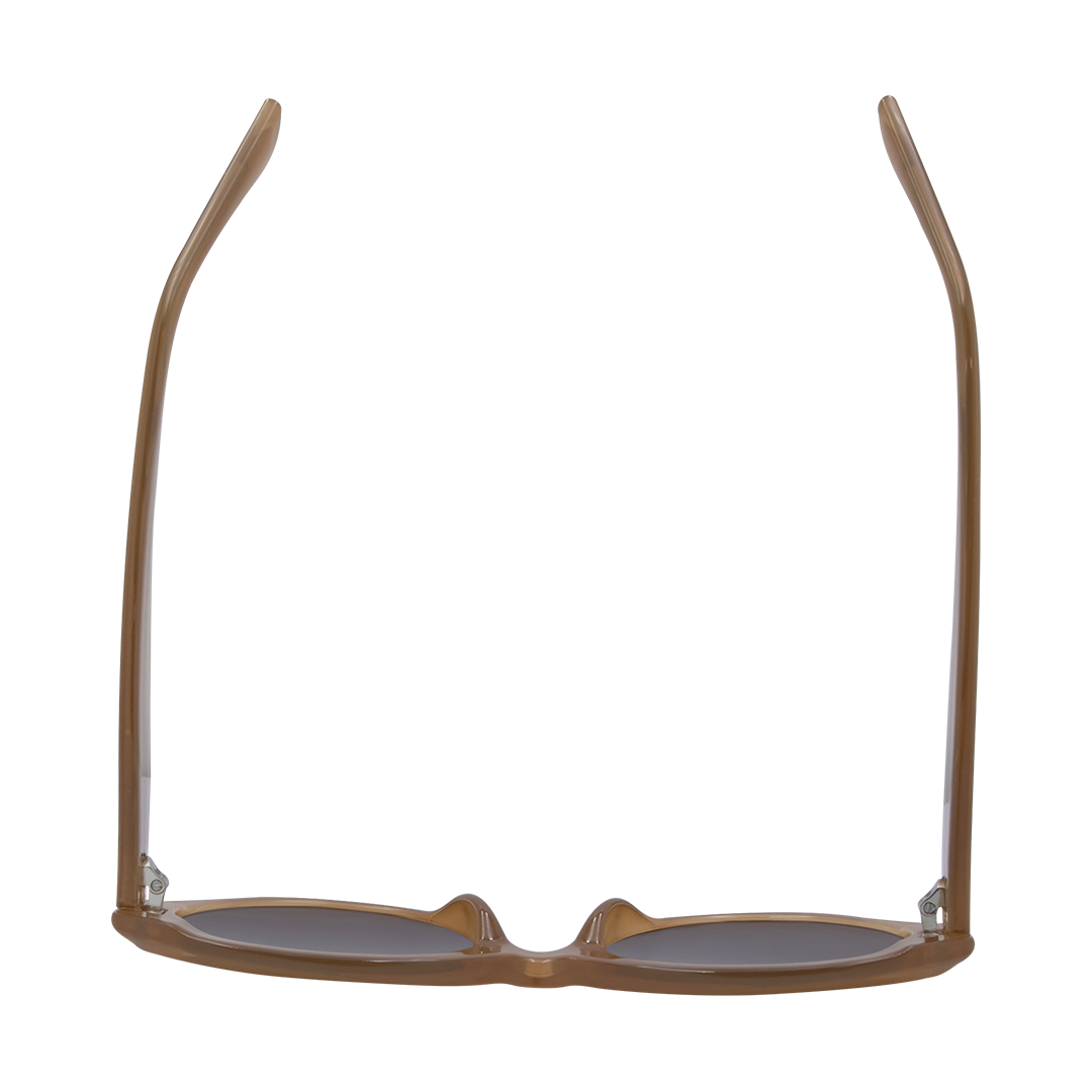 Blakey Oval Women's Sunglasses with Beige Frame and Brown Lens top view