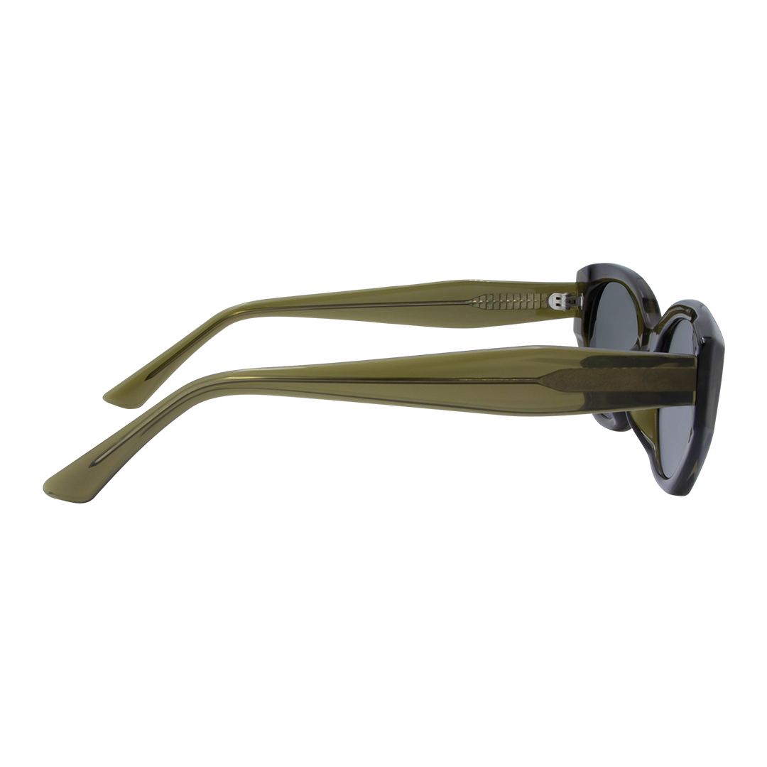 Blakey Oval Women's Sunglasses with Olive Green Frame and G15 Lens right view