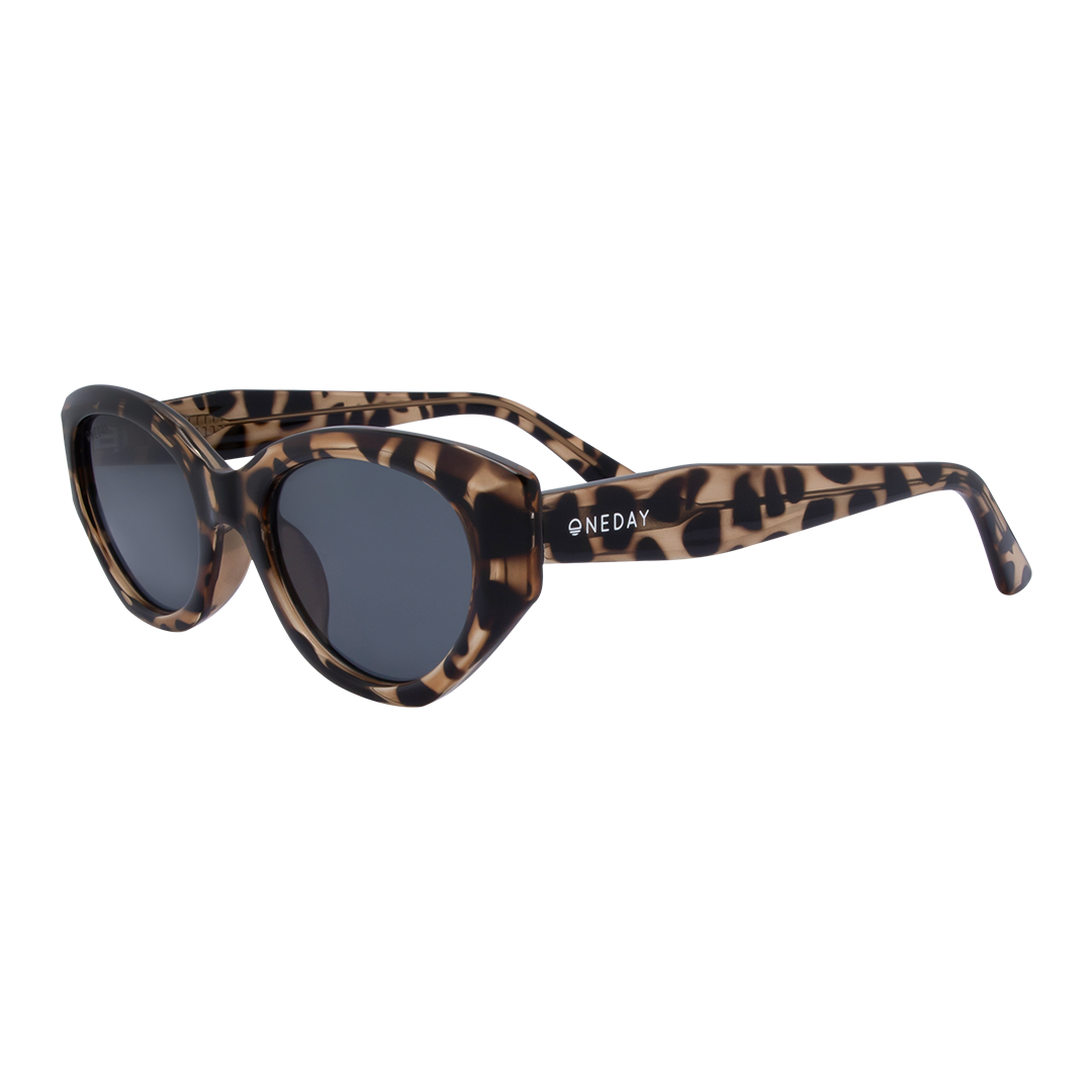 Blakey Oval Women's Sunglasses with Tortoise Shell Frame and Smoke Lens front left view