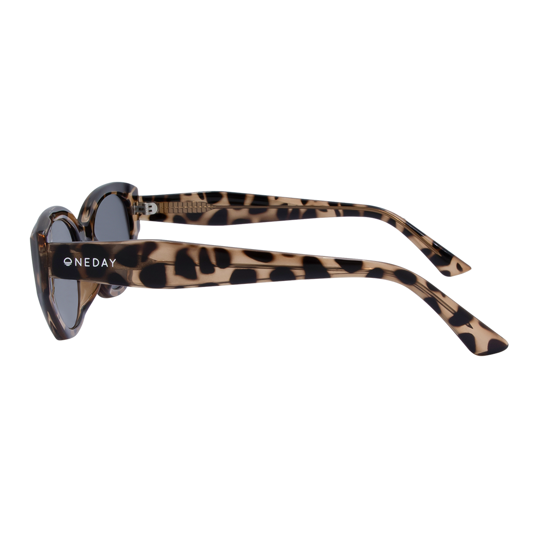 Blakey Oval Women's Sunglasses with Tortoise Shell Frame and Smoke Lens left view