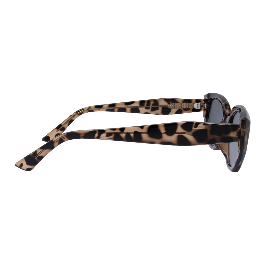Blakey Oval Women's Sunglasses with Tortoise Shell Frame and Smoke Lens right view