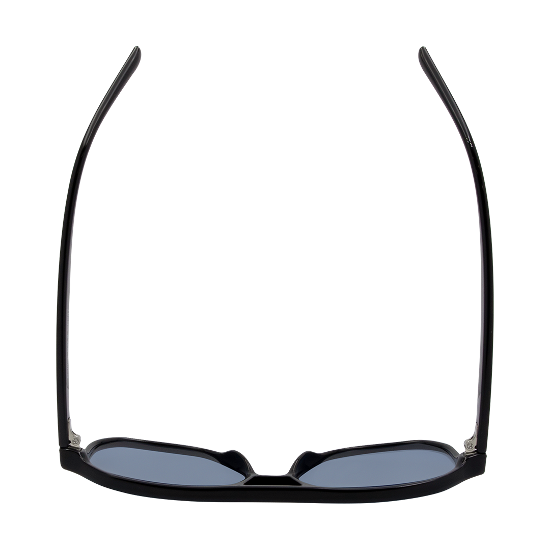Delilah Aviator Women's Sunglasses with Black Frame and Blue Lens top view