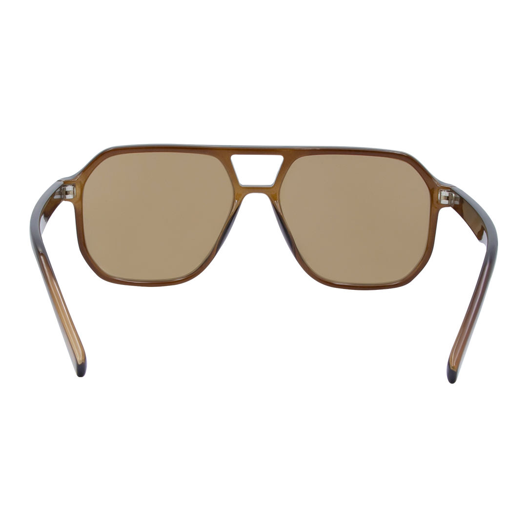 Delilah Aviator Women's Sunglasses with Brown Frame and Brown Lens inside view