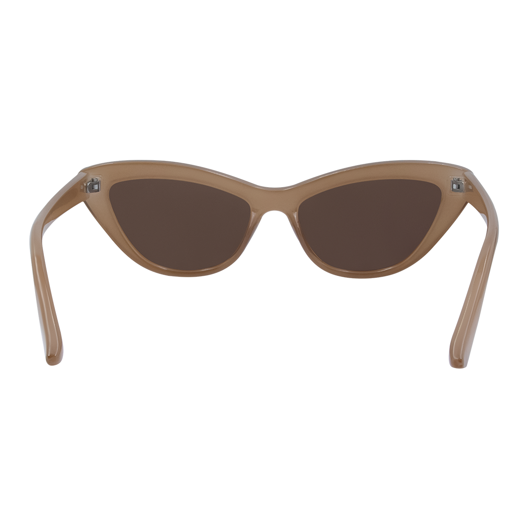 Desorbo Cats Eye Women's Sunglasses with Beige Frame and Brown Lens inside view