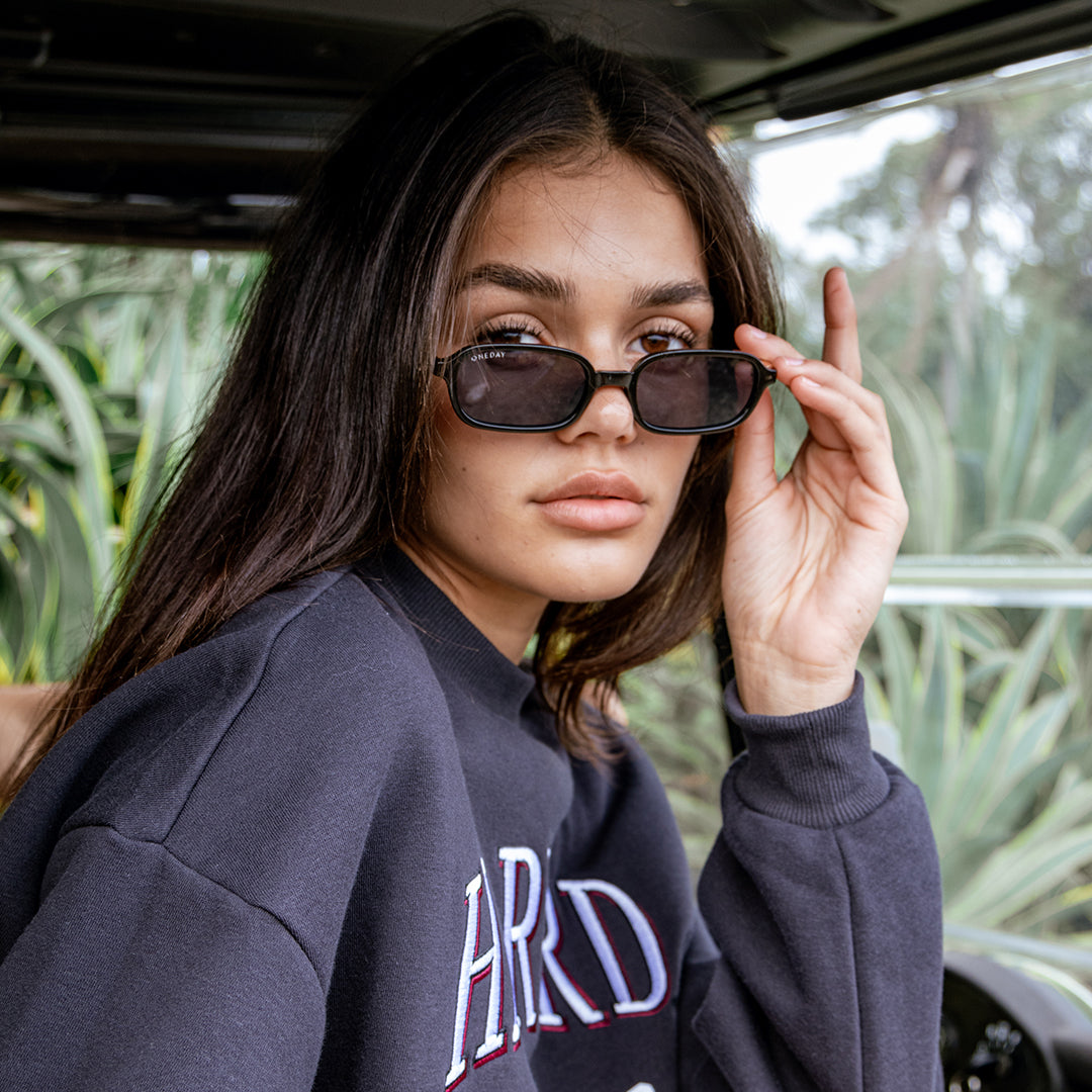 Female model wearing Ellery in Black Smoke by Oneday Australia