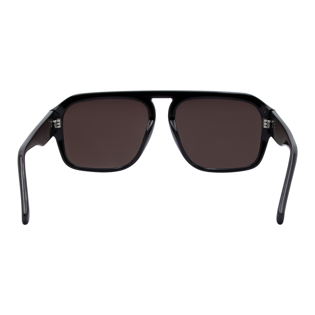 Florence Aviator Women's Sunglasses with Black Frame and Brown Polarised Lens inside view