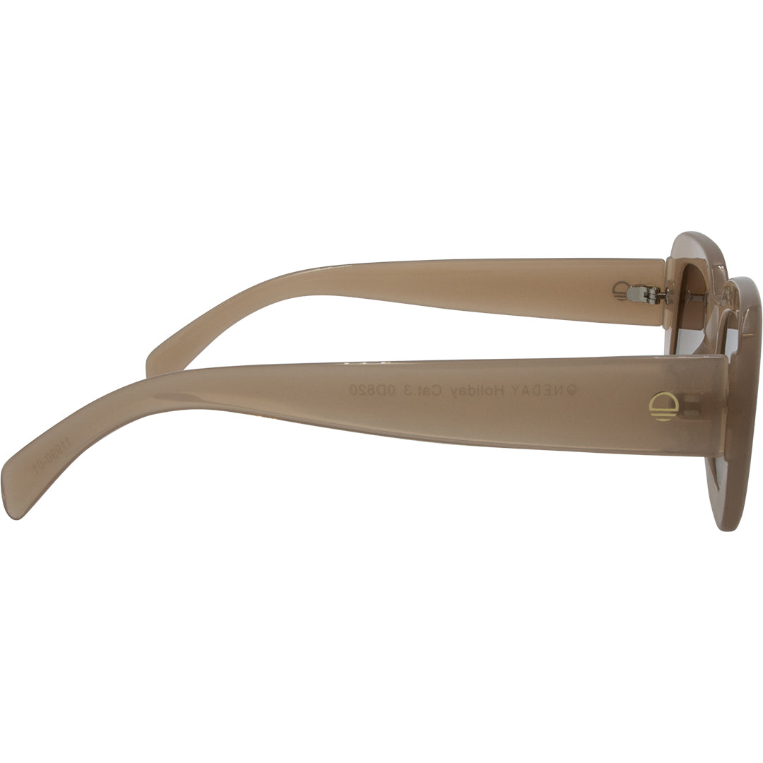 Holiday Brown Rectangle Womens Sunglasses right view with brown lens