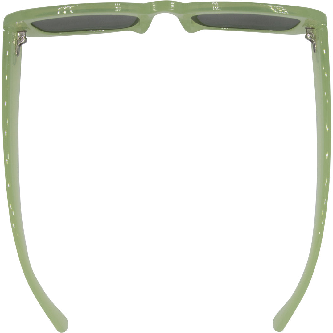 Holiday Cat Eyes Sunglasses with Green Frame and G15 Lens top view