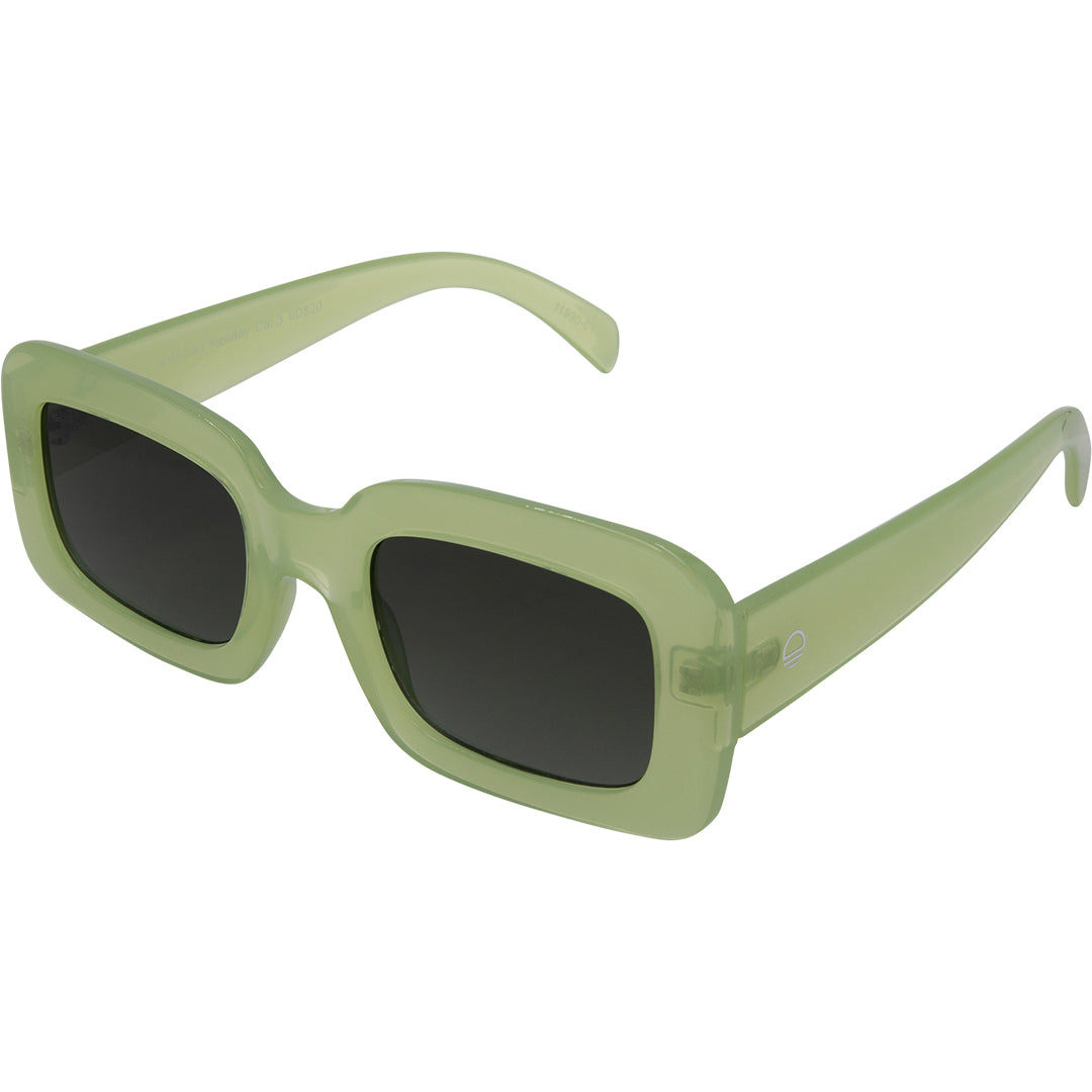 Holiday Green Rectangle Womens Sunglasses made of polycarbonate and G15 lens