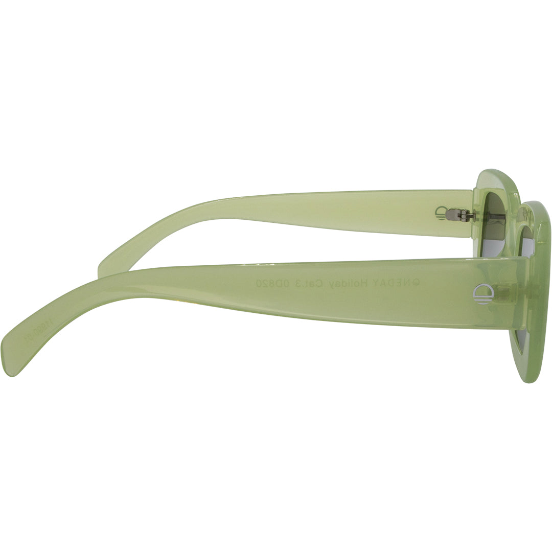Holiday Green Rectangle Womens Sunglasses right view with G15 lens