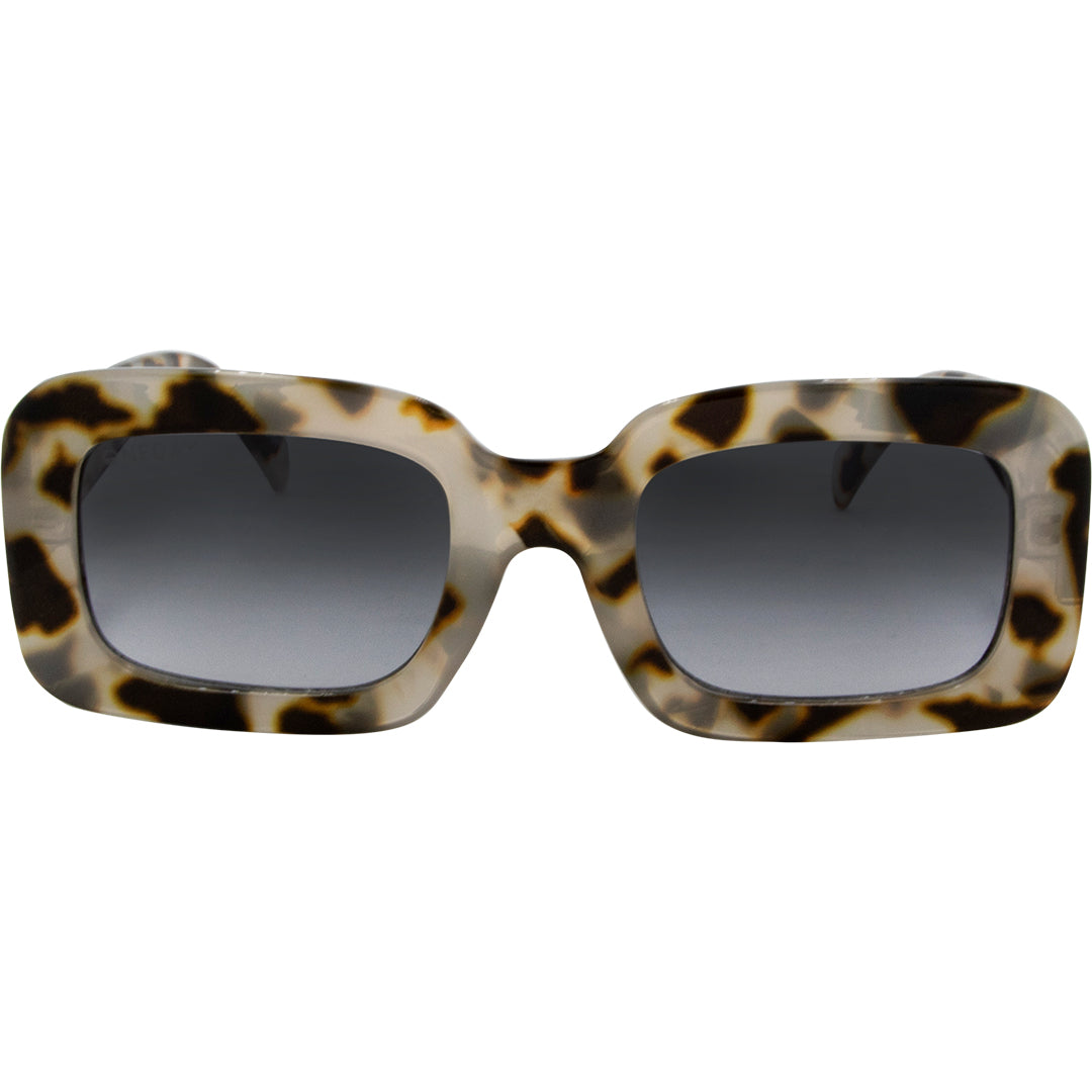 Holiday Tort Rectangle Womens Sunglasses front view with blue lens